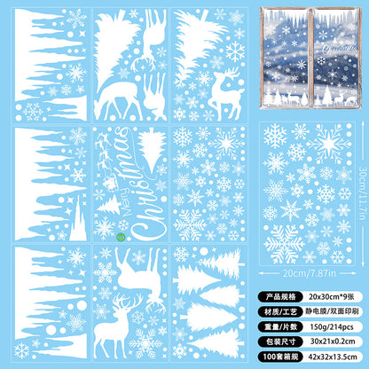 🎄 White & Blue Snowflake Window Stickers – Static Cling Christmas Window Decals for Holiday Decor 🎄 SD2317 Kawaii Stickers