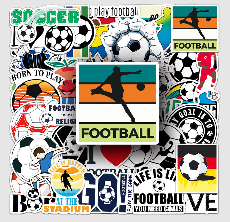 Football Stickers – 50Pcs Sport Designs – High-Definition Waterproof PVC – For Water Bottles, Laptops, Skateboards, Suitcases, Phones – Kawaii Stickers Kawaii Stickers