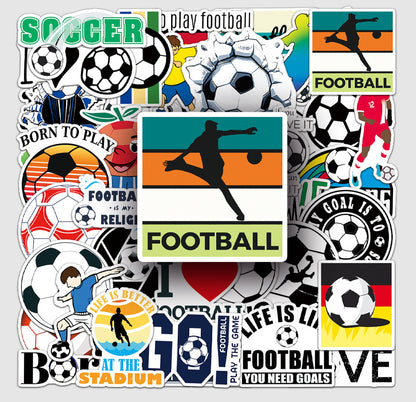 Football Stickers – 50Pcs Sport Designs – High-Definition Waterproof PVC – For Water Bottles, Laptops, Skateboards, Suitcases, Phones – Kawaii Stickers Kawaii Stickers