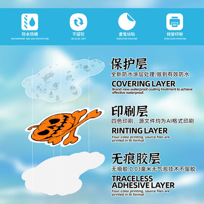 🎃 50pcs Halloween Pumpkin Stickers – Waterproof Vinyl Decals for Cars, Phones, Water Bottles & Holiday Decoration Kawaii Stickers