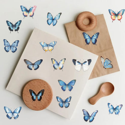 🦋🌈 50pcs Colorful Transparent Butterfly Stickers | Waterproof PET Stickers for Journals, Notebooks, Cups ☕, Guitars & DIY Crafts 🎨✨ Kawaii Stickers