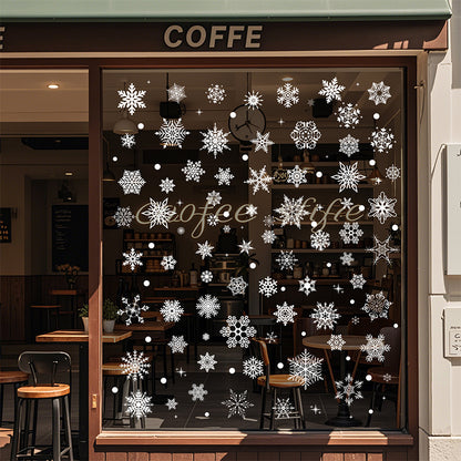 ❄️ Christmas & New Year Snowflake Window Stickers | Static Cling Glass Decals 🎄✨ Kawaii Stickers