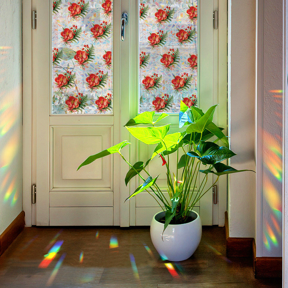 🌺 Holographic Red Flowers & Red Berries Window Stickers – Bright & Colorful 🌺 Kawaii Stickers