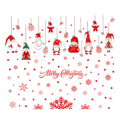 Christmas Snowman & Red Snowflake Window Stickers | Large Christmas Snowflake Stickers for Windows Kawaii Stickers