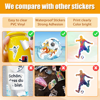 ⚽ 50PCS Football Stickers – Waterproof PVC World Cup Stars & Trophy Pack – Cool Stickers for Water Bottles, Laptops & iPhones Kawaii Stickers