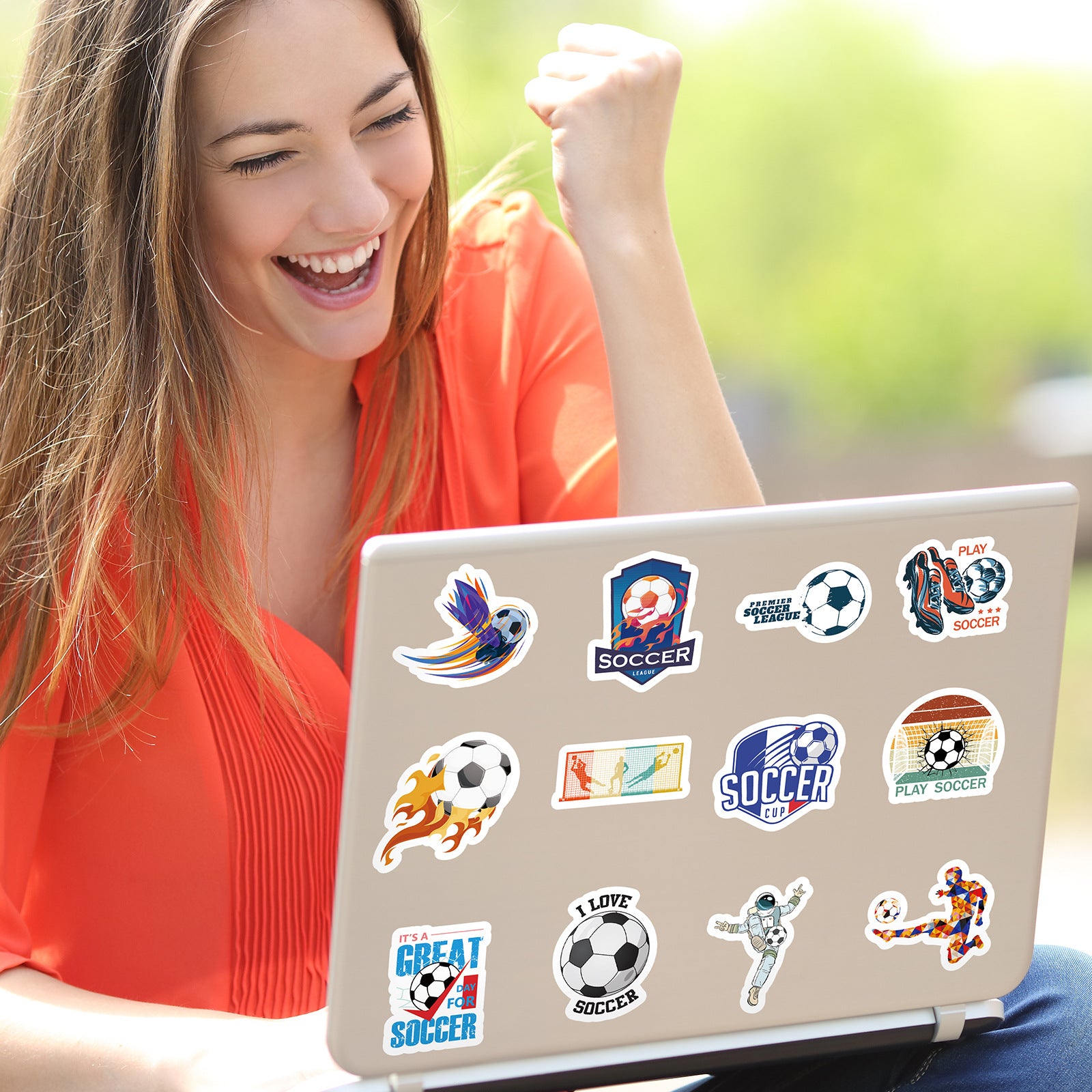 ⚽ 50PCS Football Stickers – Waterproof PVC World Cup Stars & Trophy Pack – Cool Stickers for Water Bottles, Laptops & iPhones Kawaii Stickers