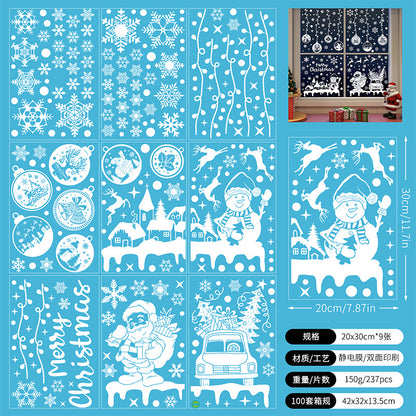 🎄 White & Blue Snowflake Window Stickers – Static Cling Christmas Window Decals for Holiday Decor 🎄 SD2314 Kawaii Stickers