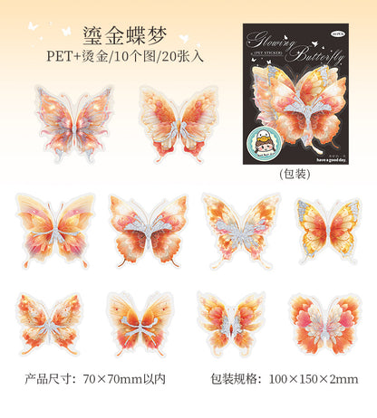 20pcs Butterfly stickers – Scrapbook & Craft Decoration – Kawaii Stickers Kawaii Stickers