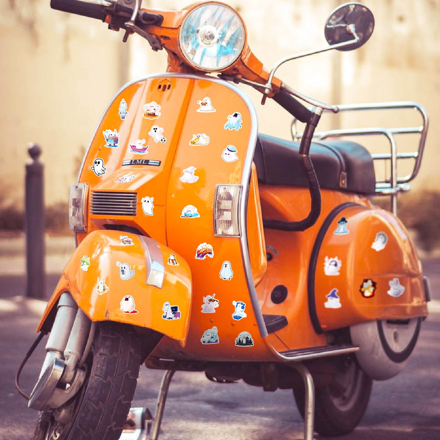 👻 Halloween Stickers – 50Pcs Cute White Ghost Waterproof Reward Stickers