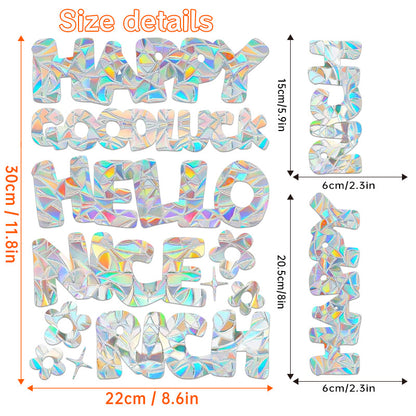 Halloween Stickers – Holographic Bat Suncatcher PVC Decals 🦇