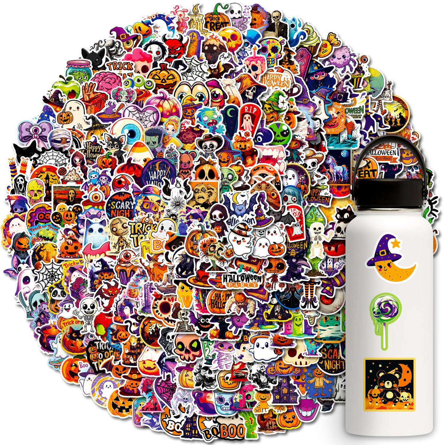 Halloween Stickers – 300PCS Spooky Reaper Pumpkin Sticker Pack