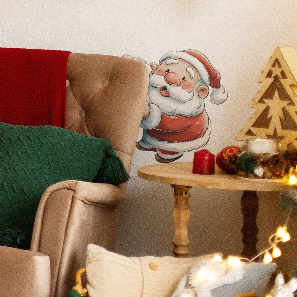🎅 Watercolor Cute Santa Christmas Stickers – Removable & Self-Adhesive Home Decor 🎄 Kawaii Stickers