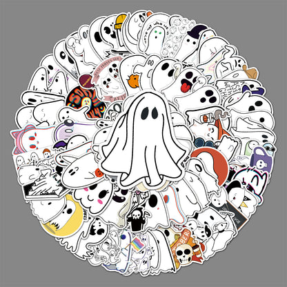 Halloween Stickers – Adorable Ghost Decals for Spooky Fun(100pcs)