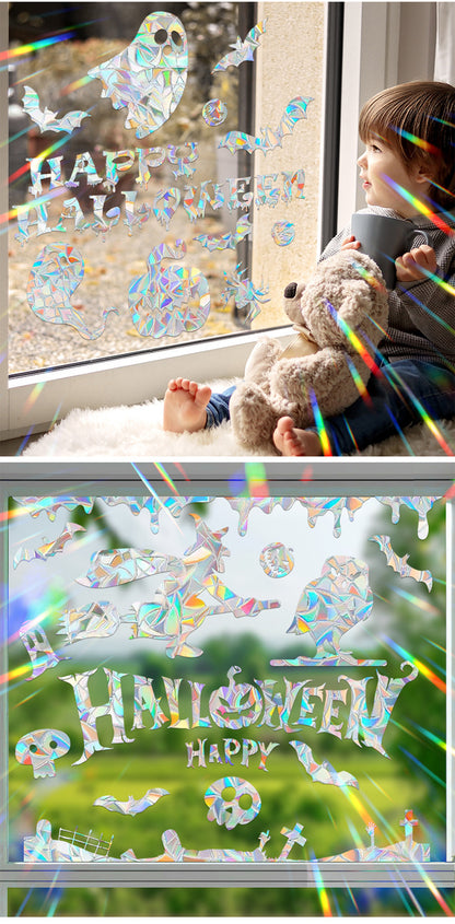 Halloween Stickers – Holographic Bat Suncatcher PVC Decals 🦇