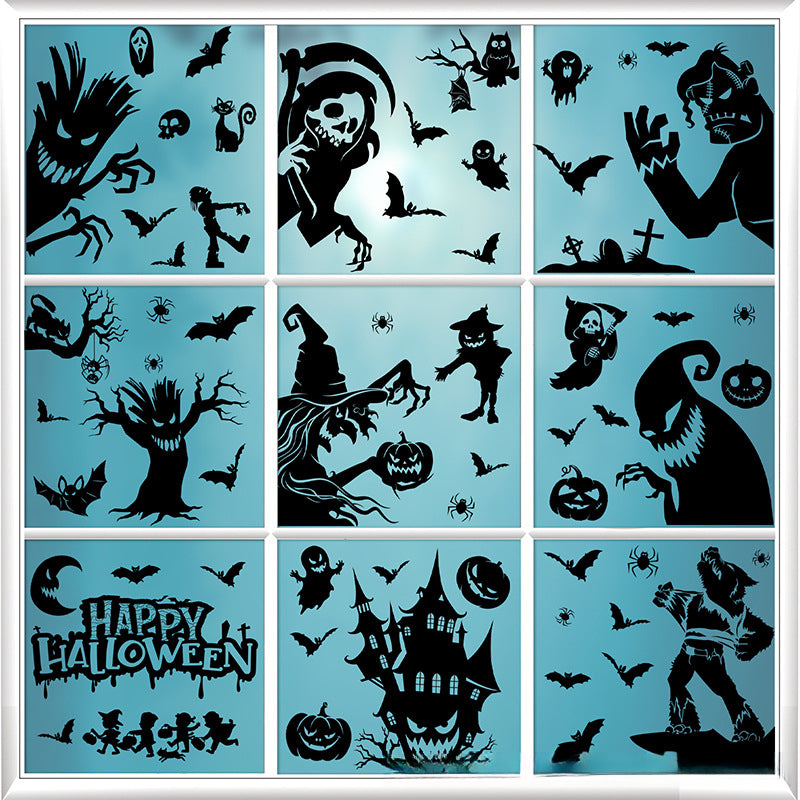 Spooktacular Halloween Window Stickers – Double-Sided Static Cling Décor for Glass Doors & Windows 👻🕷️ Kawaii Stickers