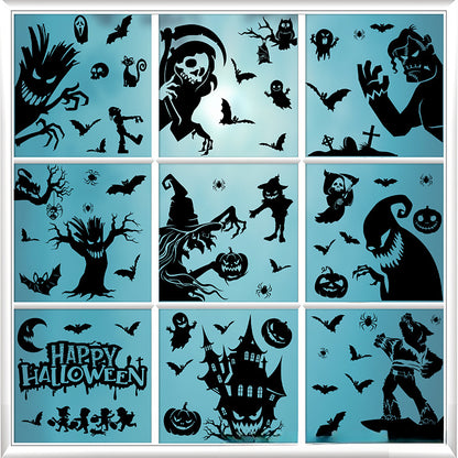 Spooktacular Halloween Window Stickers – Double-Sided Static Cling Décor for Glass Doors & Windows 👻🕷️ Kawaii Stickers