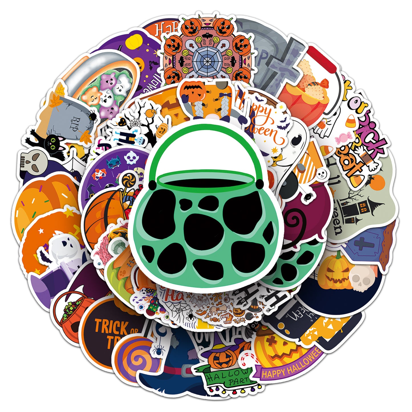 🎃 50PCS Halloween Stickers – Spooky Graffiti Waterproof PVC Stickers for Laptop, Luggage, Phone & More 👻 Kawaii Stickers