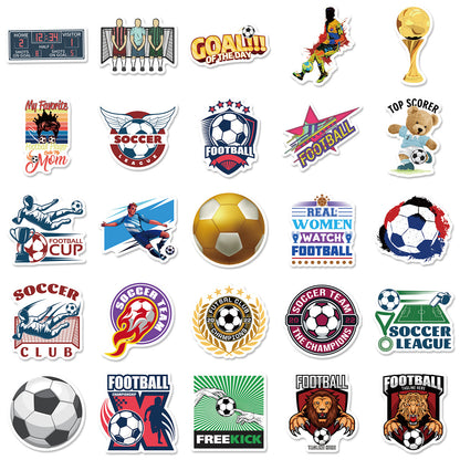 ⚽ 50PCS New Football Stickers Pack – Waterproof PVC World Cup Graffiti – Cool Stickers for Water Bottles, Laptops & iPhones Kawaii Stickers