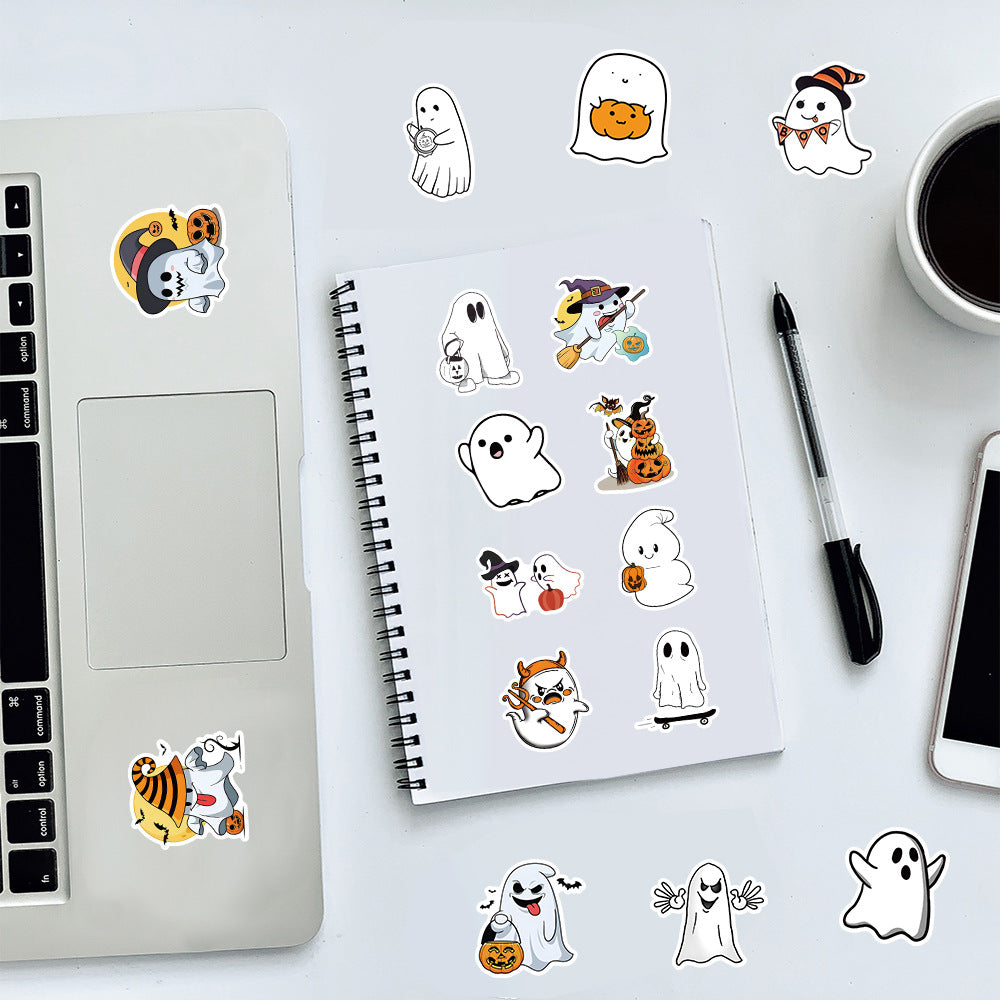 Halloween Stickers for Kids Fun Ghost Designs(50pcs)