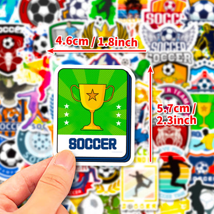 Football Stickers World Cup Series 50PCS – Premium Waterproof Decor🏆 Kawaii Stickers