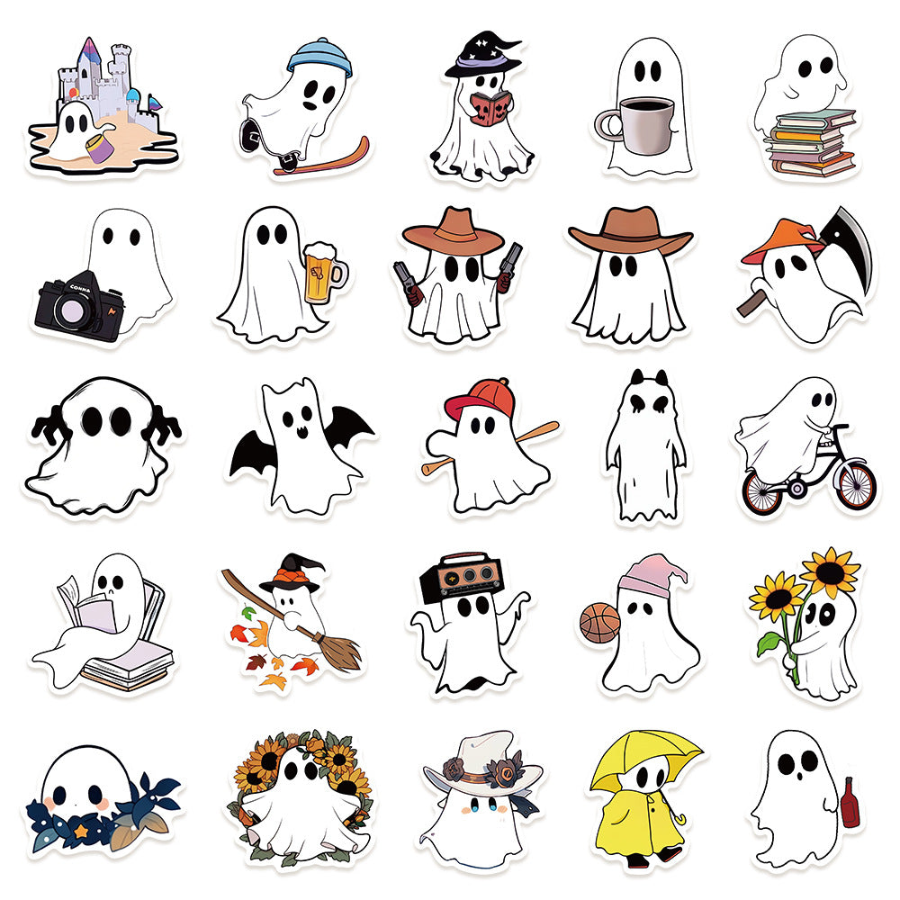 Halloween Stickers  Cute Ghost Graffiti Halloween Sticker Pack (50pcs)
