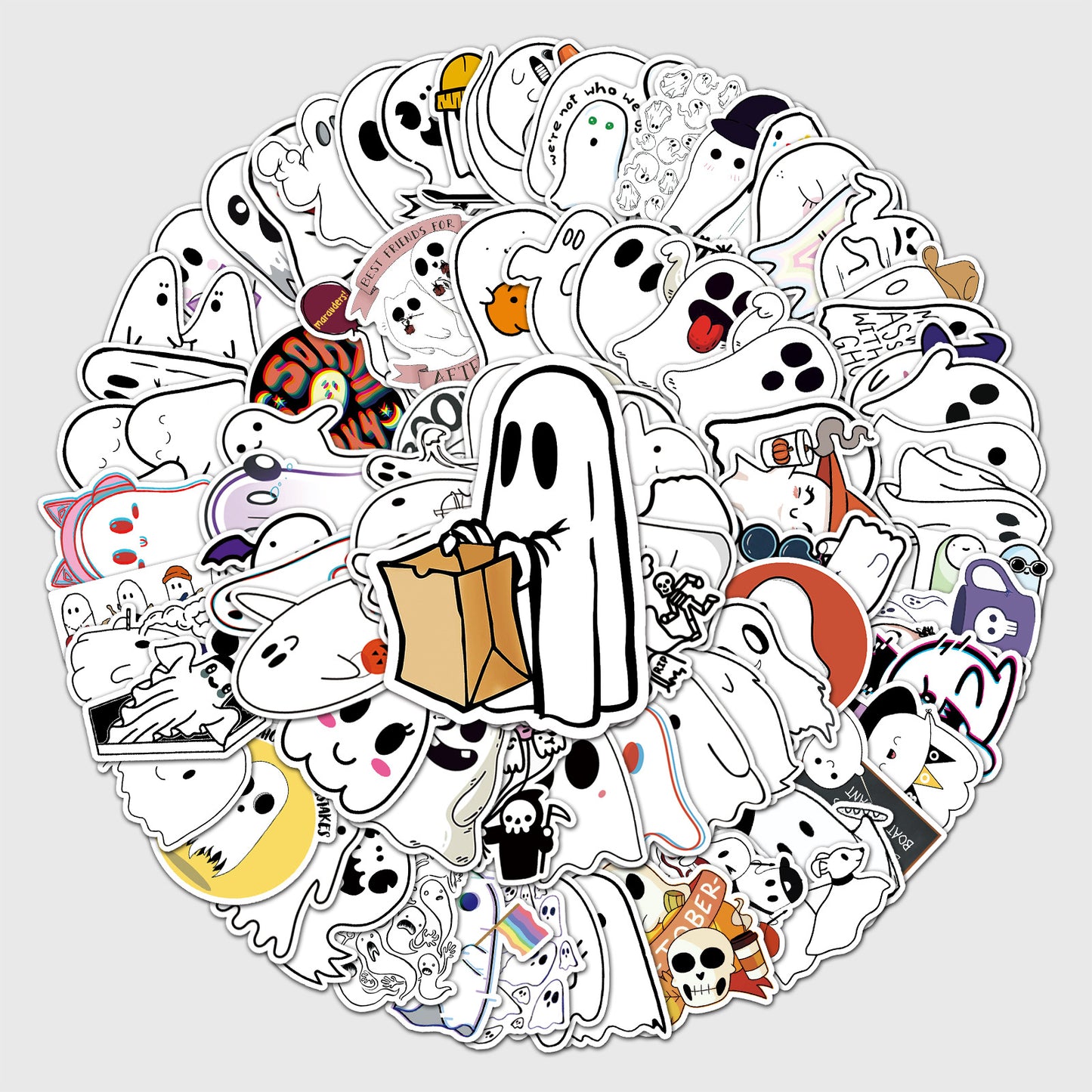 Halloween Stickers Adorable Ghost  for laptops skateboards  bottles