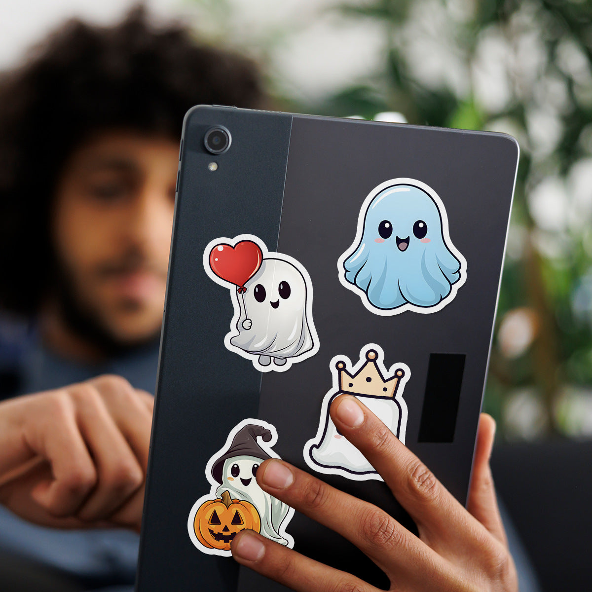 🎃 50pcs Cute Halloween Stickers – Ghost & Pumpkin Waterproof Vinyl Decals for Laptop, Skateboard, Water Bottle Kawaii Stickers