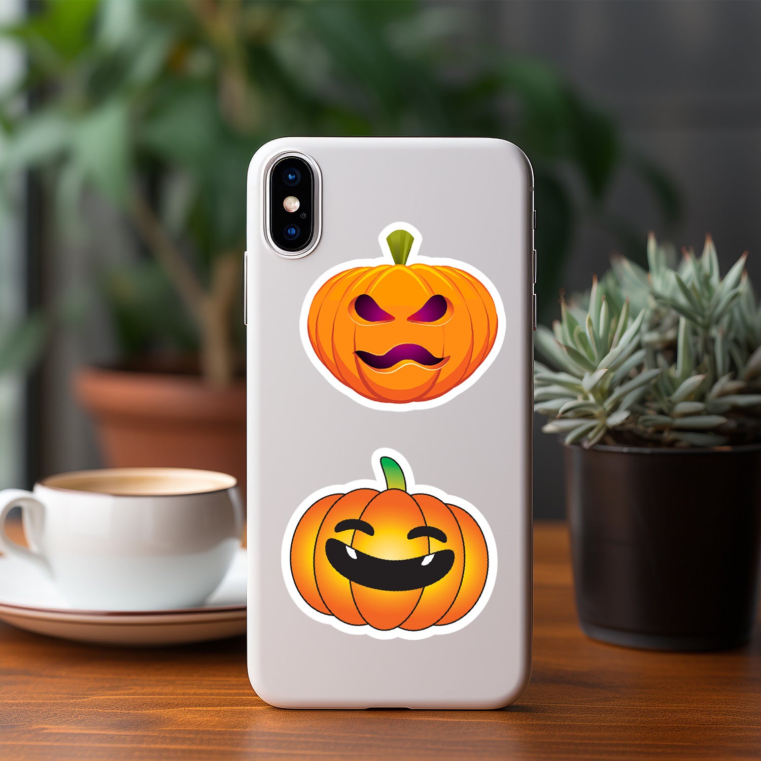 🎃 50pcs Halloween Pumpkin Stickers – Waterproof Vinyl Decals for Cars, Phones, Water Bottles & Holiday Decoration Kawaii Stickers