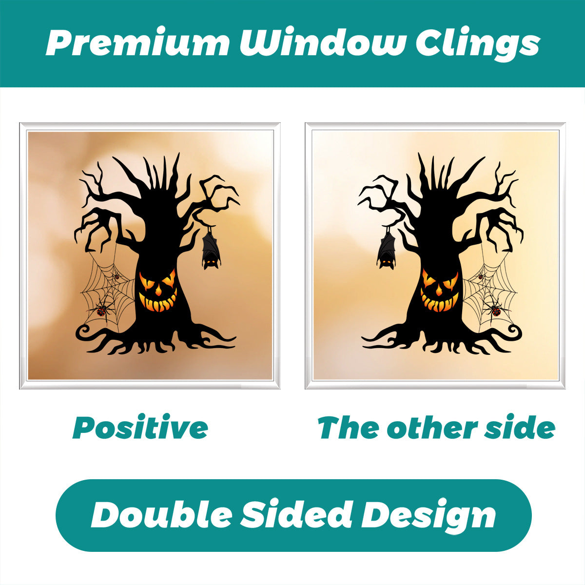 🎃 Halloween Window Stickers – Ghost & Turkey Static Clings for Party Decor 👻🦃 Kawaii Stickers
