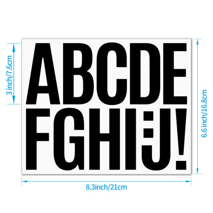 3inch Alphabet Number Stickers Car Mailbox Logo Waterproof Stickers Large Letter Stickers Kawaii Stickers