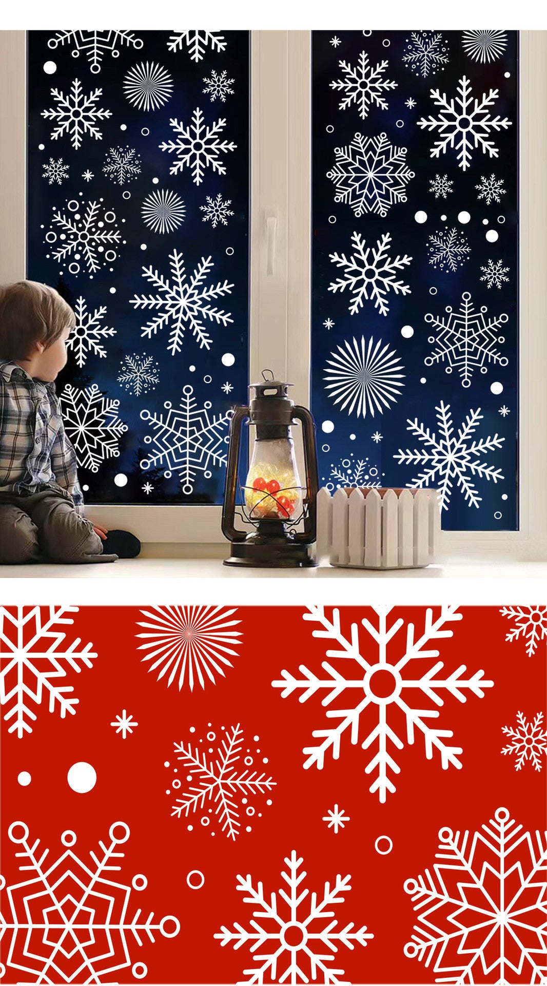 Snowflake Window Stickers ❄️ White Christmas Snowflakes for Glass Windows | Double-Sided Static Cling Snowflake Stickers Window Decor Kawaii Stickers