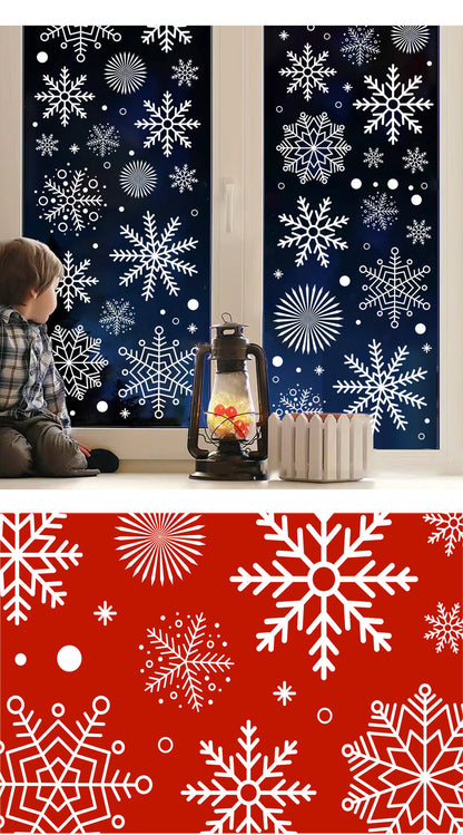 Snowflake Window Stickers ❄️ White Christmas Snowflakes for Glass Windows | Double-Sided Static Cling Snowflake Stickers Window Decor Kawaii Stickers