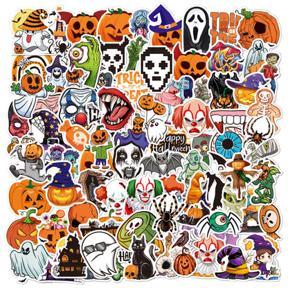 🕸️ Halloween Stickers Cartoon Graffiti Holographic Vinyl Set – 50PCS 🎃👻✨ Kawaii Stickers