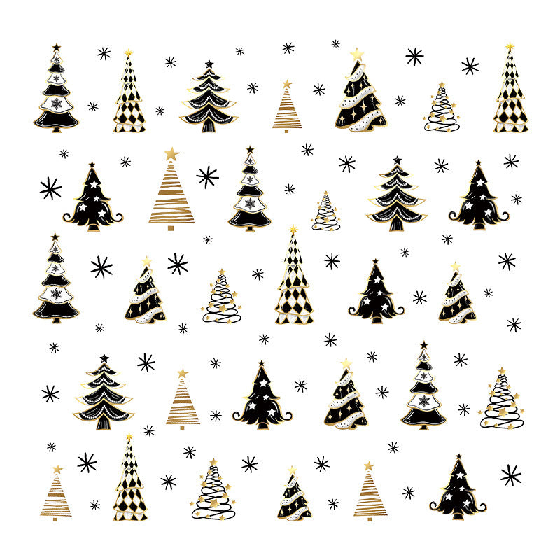 Elegant Gold Christmas Tree Stickers for Window Decor