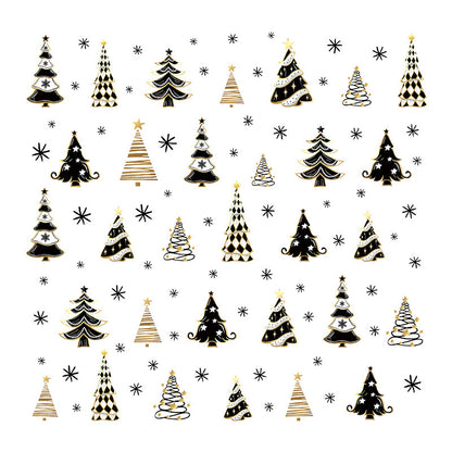 Elegant Gold Christmas Tree Stickers for Window Decor