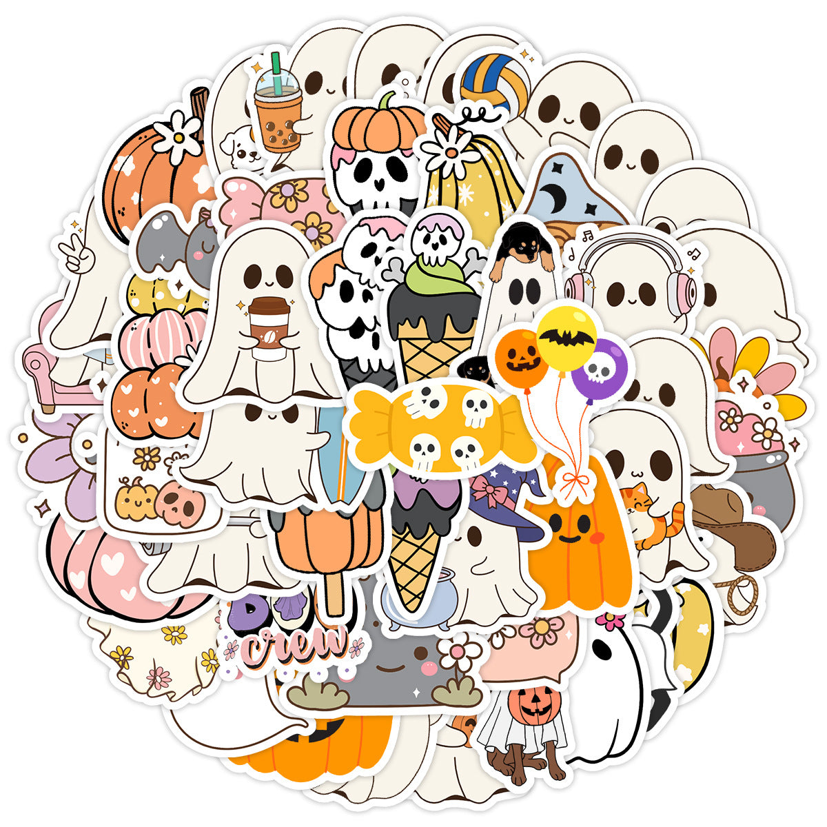 Halloween Stickers 50pcs Funny Ghosts for DIY  Decor