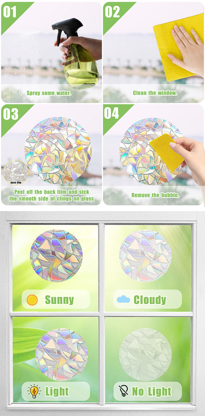 🎄 Holographic Snowflake Window Stickers – Christmas Reindeer & Festive Glass Decor ❄️✨ Kawaii Stickers