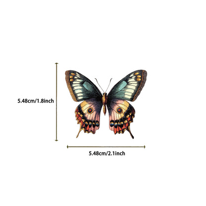 50pcs Transparent Vintage Butterfly & Plant Stickers | Waterproof PET Stickers for Journals, Notebooks, Cups & Guitars Kawaii Stickers