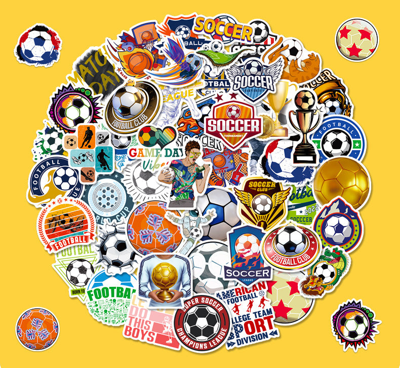 🏆 50Pcs Trophy Football Stickers – World Cup & European Cup Edition ⚽✨ Kawaii Stickers