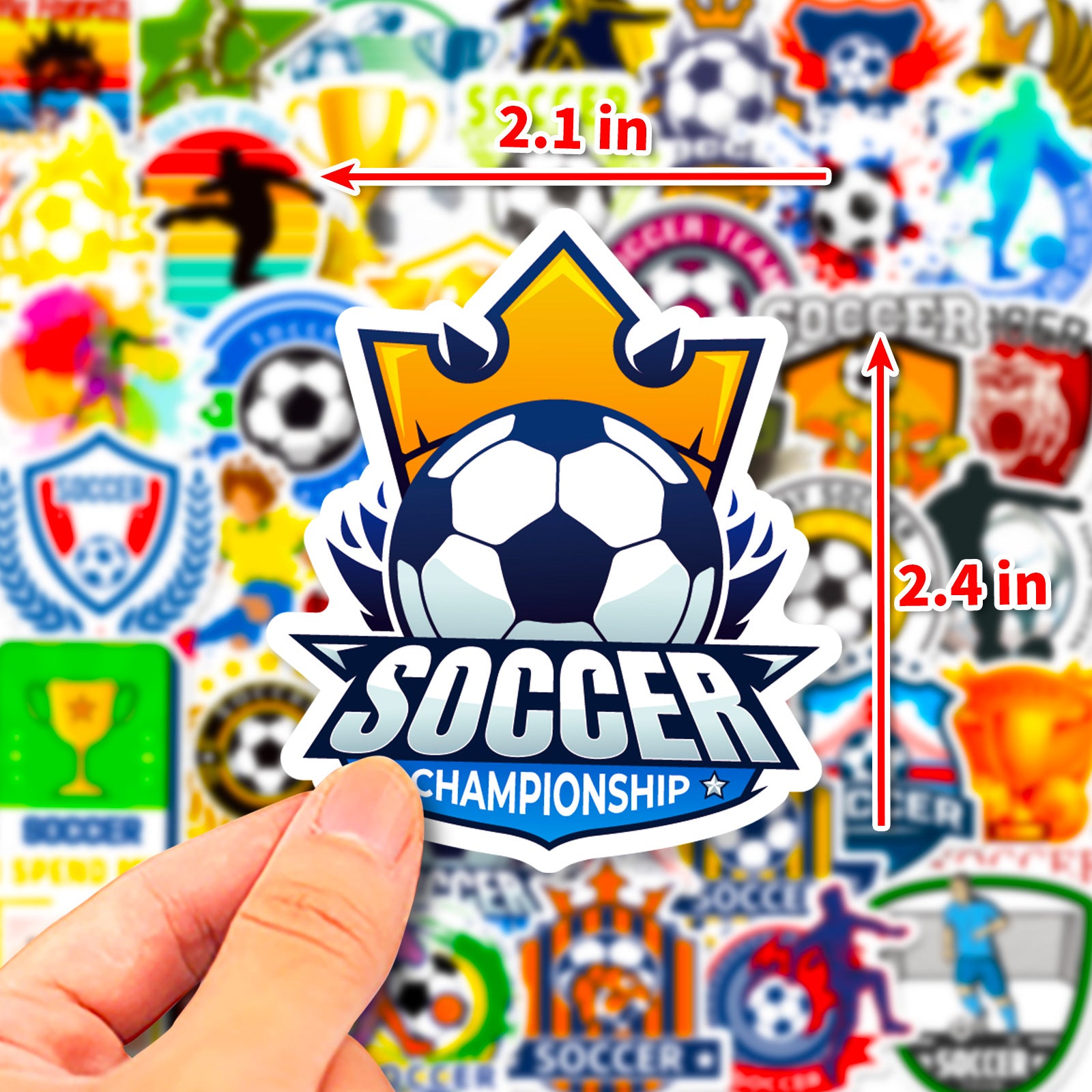 Football Stickers – 50Pcs Sport Designs – High-Definition Waterproof PVC – For Water Bottles, Laptops, Skateboards, Suitcases, Phones – Kawaii Stickers Kawaii Stickers