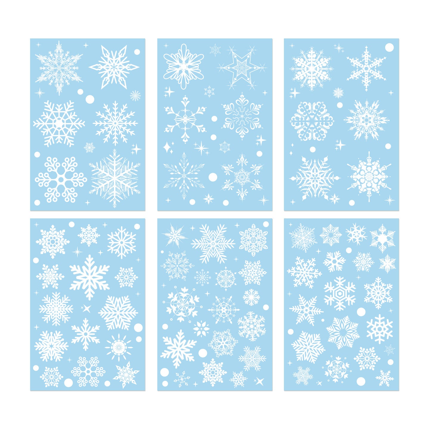 ❄️ Christmas & New Year Snowflake Window Stickers | Static Cling Glass Decals 🎄✨ Kawaii Stickers