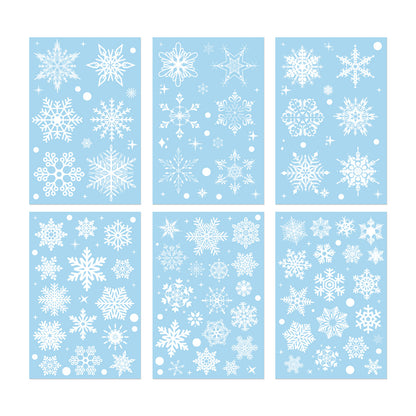 ❄️ Christmas & New Year Snowflake Window Stickers | Static Cling Glass Decals 🎄✨ Kawaii Stickers