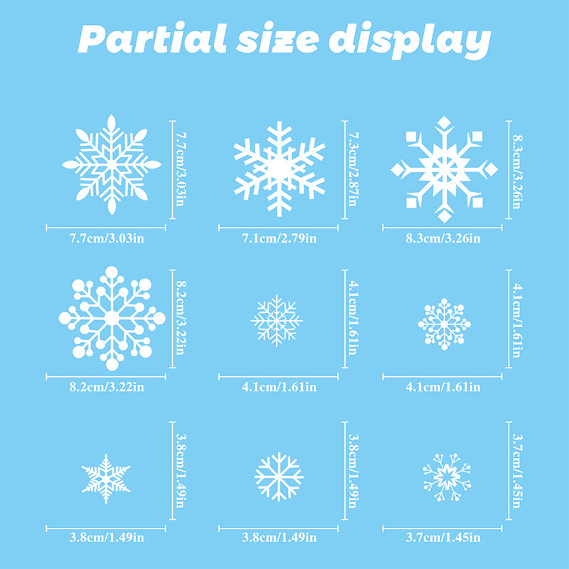 🎄 White & Blue Snowflake Window Stickers – Static Cling Christmas Window Decals for Holiday Decor 🎄 Kawaii Stickers