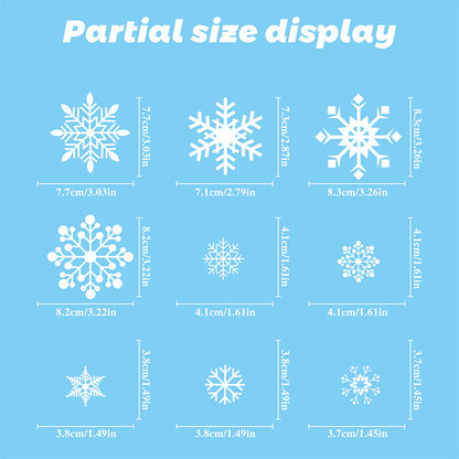 🎄 White & Blue Snowflake Window Stickers – Static Cling Christmas Window Decals for Holiday Decor 🎄 Kawaii Stickers