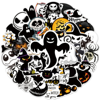 Halloween Stickers Black Ghost Graffiti Halloween Sticker Pack 50pcs
