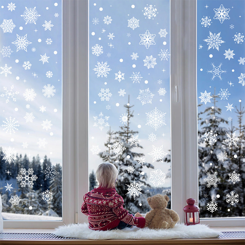 ❄️ Christmas & New Year Snowflake Window Stickers | Static Cling Glass Decals 🎄✨ Kawaii Stickers