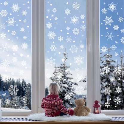 ❄️ Christmas & New Year Snowflake Window Stickers | Static Cling Glass Decals 🎄✨ Kawaii Stickers