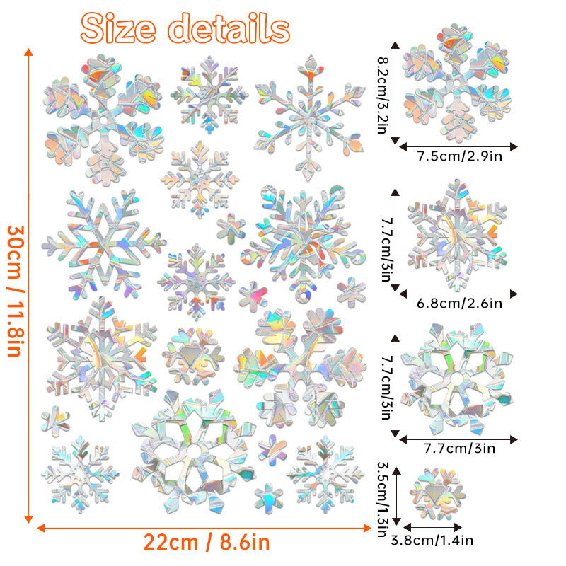 🎄 Holographic Snowflake Window Stickers – Christmas Reindeer & Festive Glass Decor ❄️✨ Kawaii Stickers