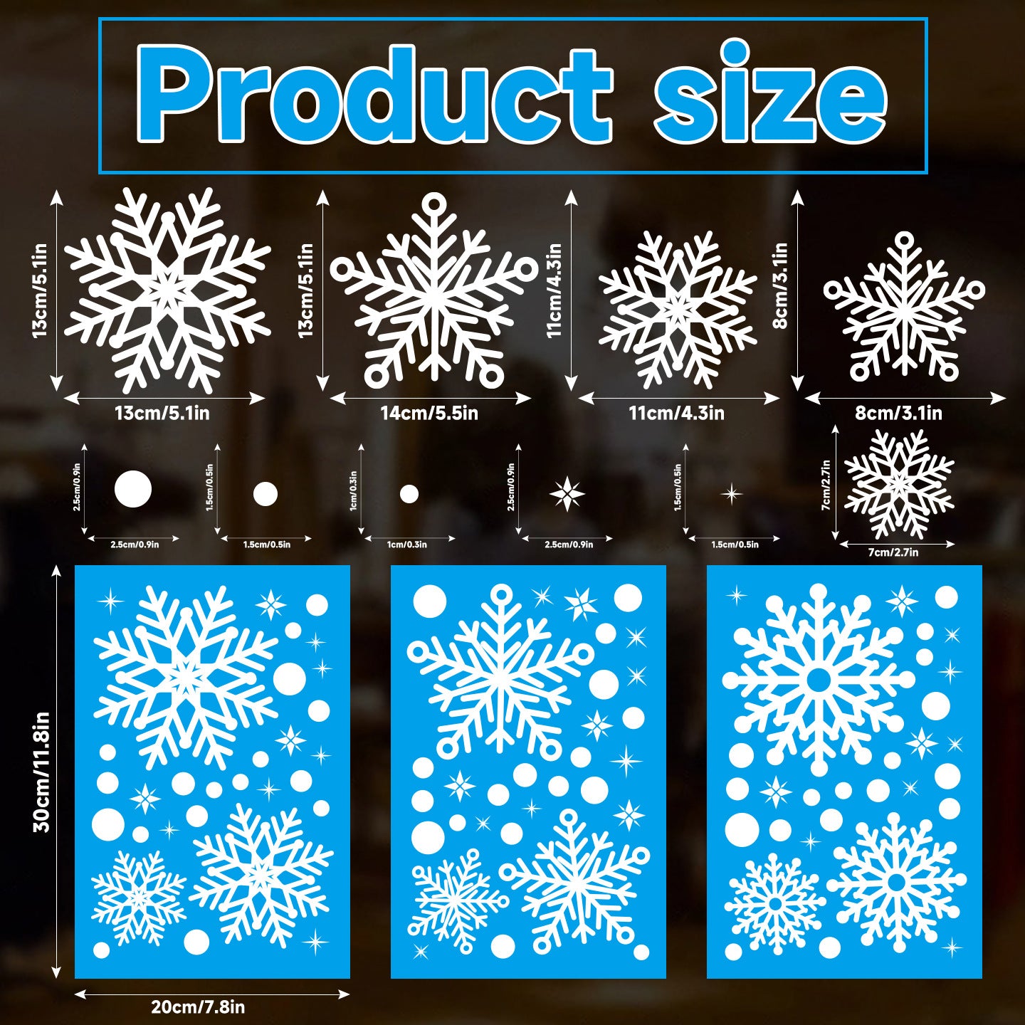 🎄 Christmas Snowflake Window Stickers – Static Cling Glass & Door Decor 🎅✨ Kawaii Stickers