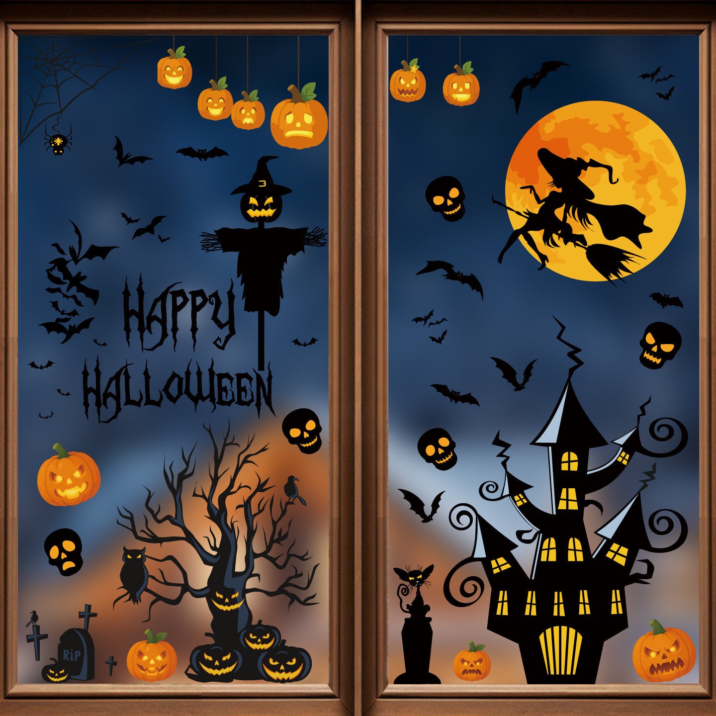 Halloween Stickers – Cute & Spooky Halloween Window Stickers for Party Decor